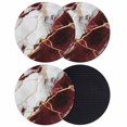 thumbnail image 1 of Marble Red Coasters Set of 4, Modern Abstract Gold White Brick Stone Motif Absorbent Coasters for Drinks, Coaster for Bar Office Dining Coffee Table Accessories Decor, Non Slip Round Desk Coaster, 1 of 9