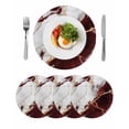 thumbnail image 1 of Marble Red Round 13 Inch Placemats Set of 4, Modern Abstract Gold White Brick Stone Motif HeatResistant Non Slip Place Mats for Dining Table, Wipeable Braided Kitchen Table Mats for Housewarming, 1 of 9