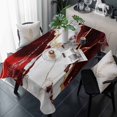 thumbnail image 1 of Marble Red Table Cloth Waterproof Tablecloths, Modern Abstract Gold White Brick Stone Motif Tablecloth Dining Table Cover for Kitchen Party Tabletop Outdoor, Rectangle Tablecloth 54x108 Inch, 1 of 9