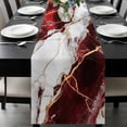 thumbnail image 1 of Marble Red Table Runner 108 Inches Long, Modern Abstract Gold White Brick Stone Motif Kitchen Coffee Dining Table Decoration for Home Party Birthday Wedding Home Decor 13x108 Inches, 1 of 8