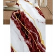 thumbnail image 1 of Marble Red Table Runner 36 Inches, Gold Foil Ceramic Style Cracks Scratches Bed Runner Dresser Scarves Tabletop for Indoor Outdoor Parties/Ceremony/Banquet, 13"x 36", 1 of 8