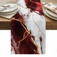thumbnail image 1 of Marble Red Table Runner - 90 Inch Long, Kitchen Dining Table Runner Dresser Scarves, Modern Abstract Gold White Brick Stone Motif Farmhouse Decor for Coffee Tables Wedding Party Banquet, 1 of 8