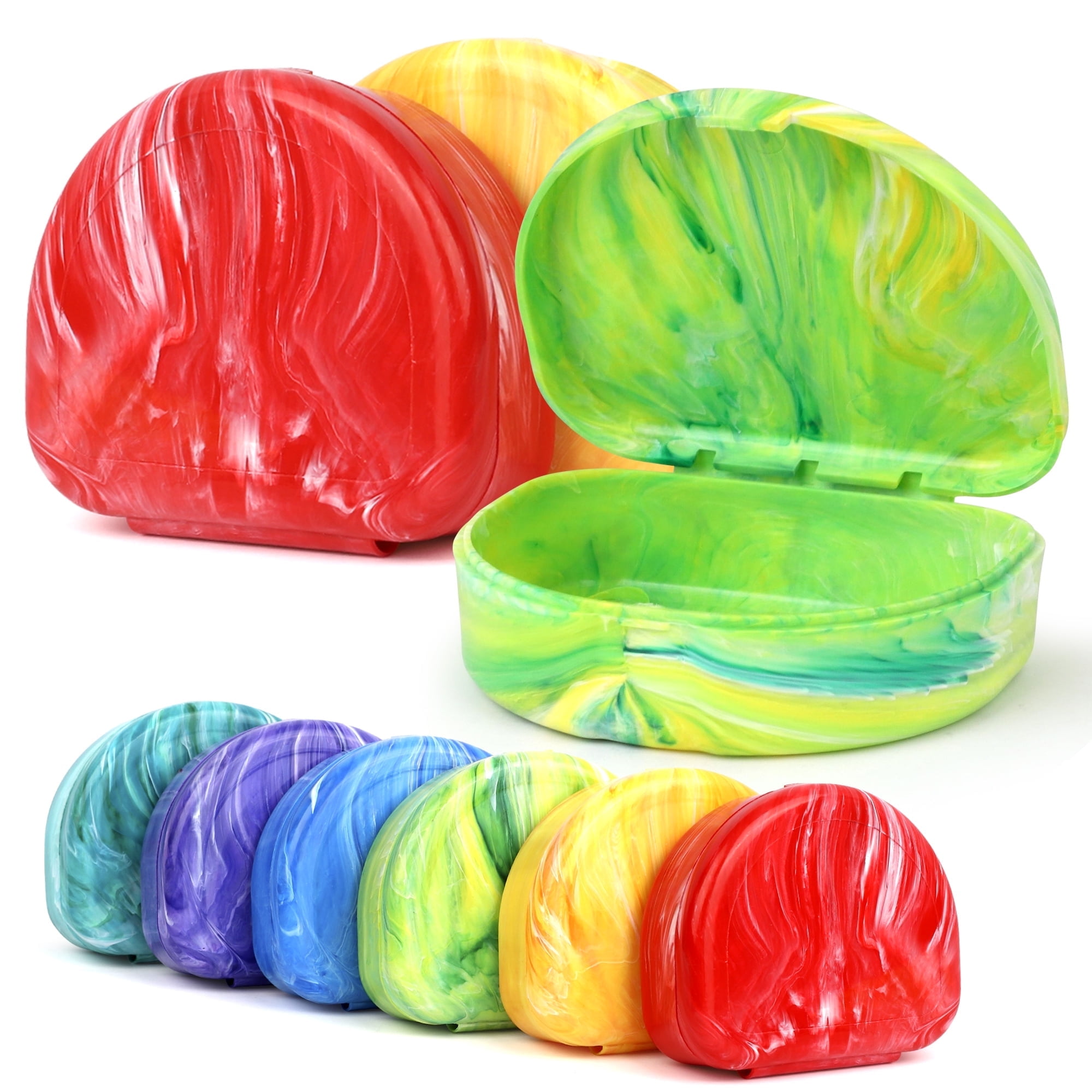 Marble Retainer Cases with Labels - Pack of 3 (colors may very)