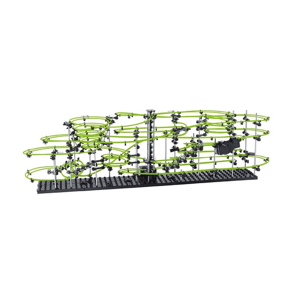 Marble Roller Coaster Building Kit, Glow in The Dark Track Set with 5 Steel Balls, 682PCS Building Set Marble Runs for Adults