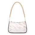 thumbnail image 1 of Marble Rose Gold Tropical Leaves Light Pink Flowers Womens Chain Shoulder Bag Tote Handbag Clutch Hobo Purse with Zipper for Travel Casual, 1 of 7
