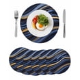 thumbnail image 1 of Marble Round 13 Inch Placemats Set of 6, Navy Blue Modern Abstract Gold Gradual Art HeatResistant Non Slip Place Mats for Dining Table, Wipeable Braided Kitchen Table Mats for Housewarming, 1 of 9