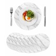 thumbnail image 1 of Marble Round 15 Inch Placemats Set of 8, Modern Grey White Rock Monochrome Simple HeatResistant Non Slip Place Mats for Dining Table, Wipeable Braided Kitchen Table Mats for Housewarming, 1 of 9