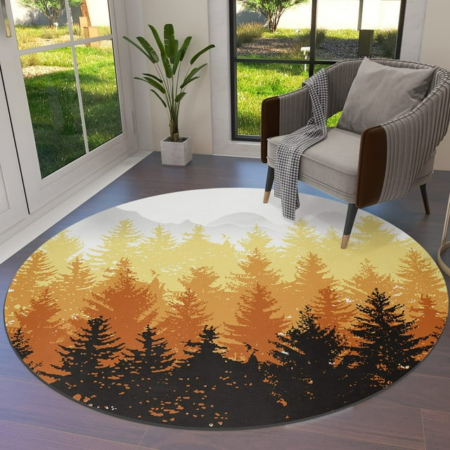 Marble Round Area Rug Washable Outdoor Indoor Carpet Runner Rug for