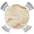 thumbnail image 1 of Marble Round Fitted Tablecloth Abstract Fluid Art Beige Brown Marble Texture Modern Elastic Table Cloth Waterproof Oil Proof Table Cover Fits 45"-52" Round Tables for Party Picnic Dinner Decor, 1 of 6