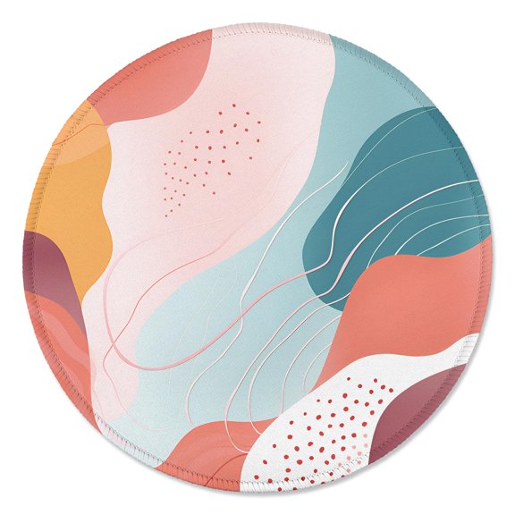 Marble Round Mouse Pad  Marble Customized Premium-Textured Washable Desktop Protection Mouse Mat with Non-Slip Rubber Base 7.87×7.87×0.12 inches, Pink Marble