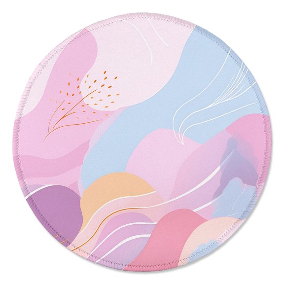 Marble Round Mouse Pad Marble Customized Premium-Textured Washable Desktop Protection Mouse Mat with Non-Slip Rubber Base 7.87×7.87×0.12 inches, Pink Marble