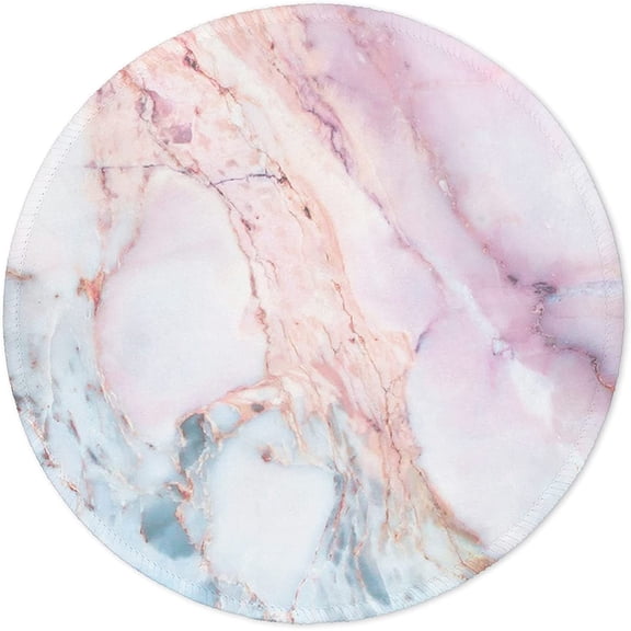 Marble Round Mouse Pad Pink Customized Premium-Textured Washable Desktop Protection Mat with Non-Slip Rubber Base 7.877.870.12 inches,