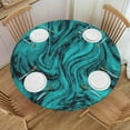 thumbnail image 1 of Marble Round Tablecloths for Dining Tables Elastic Fitted Table Cover for Indoor and Outdoor Kitchen Table Decor Home Decoration, 1 of 7