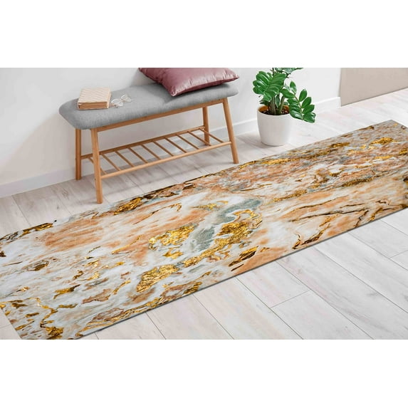 Marble Rug, Cool Rug, Beige Marble Rugs, Soft Tones Marble Rugs, Soft Tones Rug, Easy to Clean Rug, Home Decor Rug, Saloon Rugs, Home Decor, 5.2'x7.5' - 160x230 cm