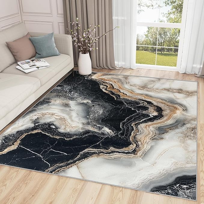 Marble Style Rug Marble Rugs For Living Room - Marble Rug - Abstract Modern Luxury Area ...