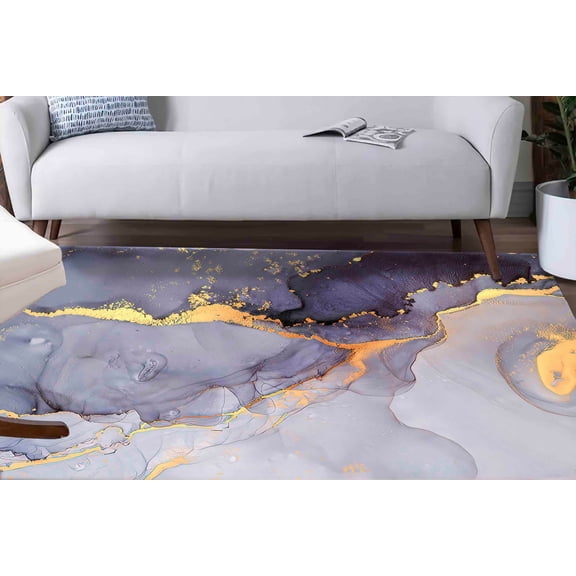 Marble Rugs, Purple Marble Rugs, Alcohol Ink Rug, Purple And Gold Marble Rugs, Luxury Rug, Non Slip Rug, Classic Rug, Thick Rug, Runner Rug, 2'x3' - 60x90 cm