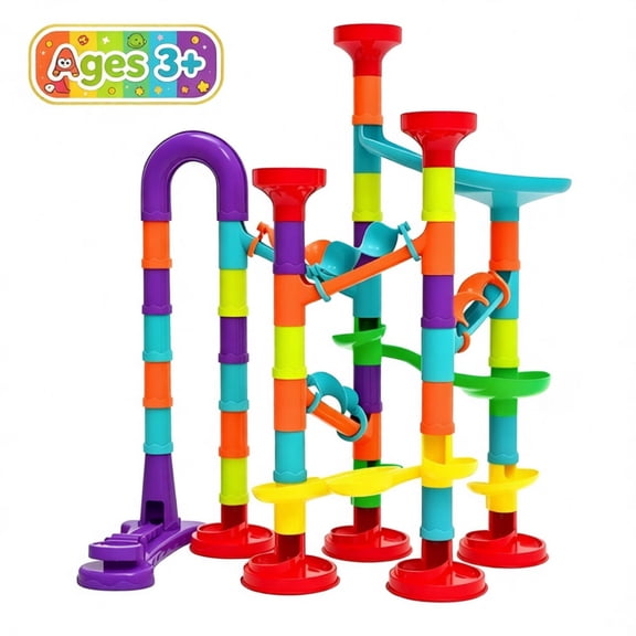 Marble Run for Kids Ages 3-8+, STEM Educational Building Toy with Catapult Launcher, Marble Race Track Game, DIY Construction Maze Set for Toddlers Boys Girls Birthday Gifts