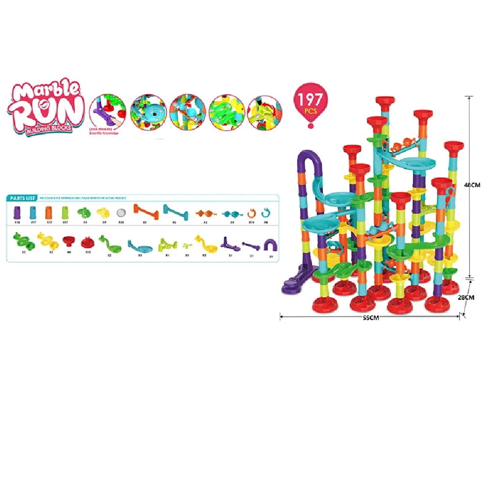 Marble Run Race Track Building Blocks Kids 3D Maze Ball Roll Toy DIY ...
