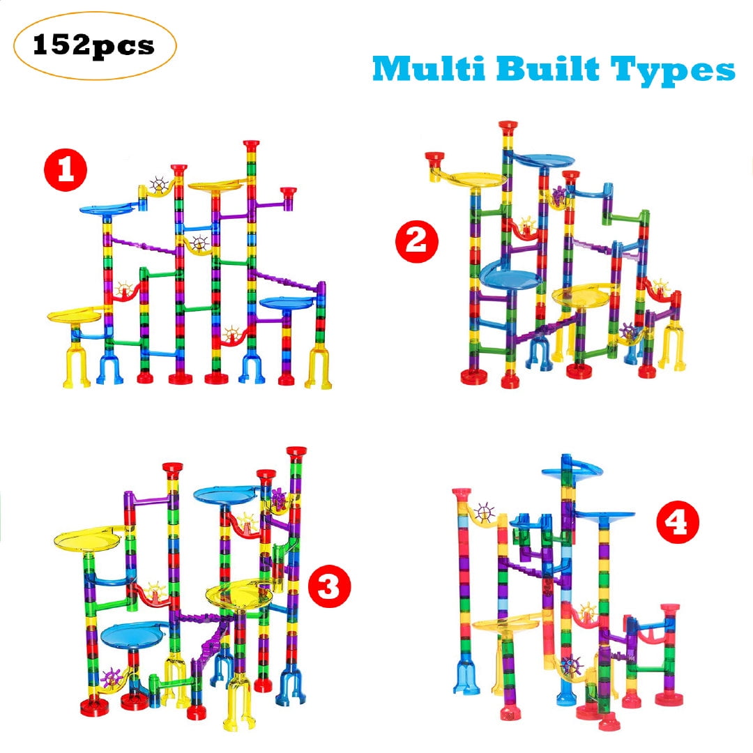 Ucradle Marble Run, 152 Pcs Marble Runs Toy Marble Maze Race Track Game  Set, STEM Educational Learning Toy Construction Building Blocks for Kids  Boys and Girls, Aged 3+ 