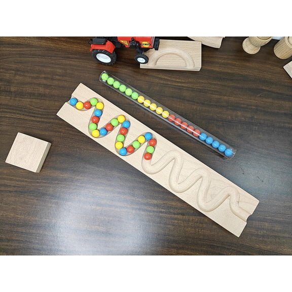 Marble Run Track ZIGZAG , Marble Race , Marble Run Race Wooden Plate, Light weight Toy, Montessori Pack of christmas gift birthday gift 3
