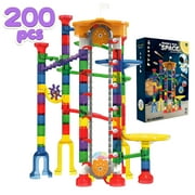 KOPPOP 200 Pcs Marble Run with Motorized Elevator, Construction Building Blocks STEM Educational Toy for Kids Ages 4-8
