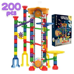 KOPPOP 200 Pcs Marble Run with Motorized Elevator, Construction Building Blocks STEM Educational Toy for Kids Ages 4-8