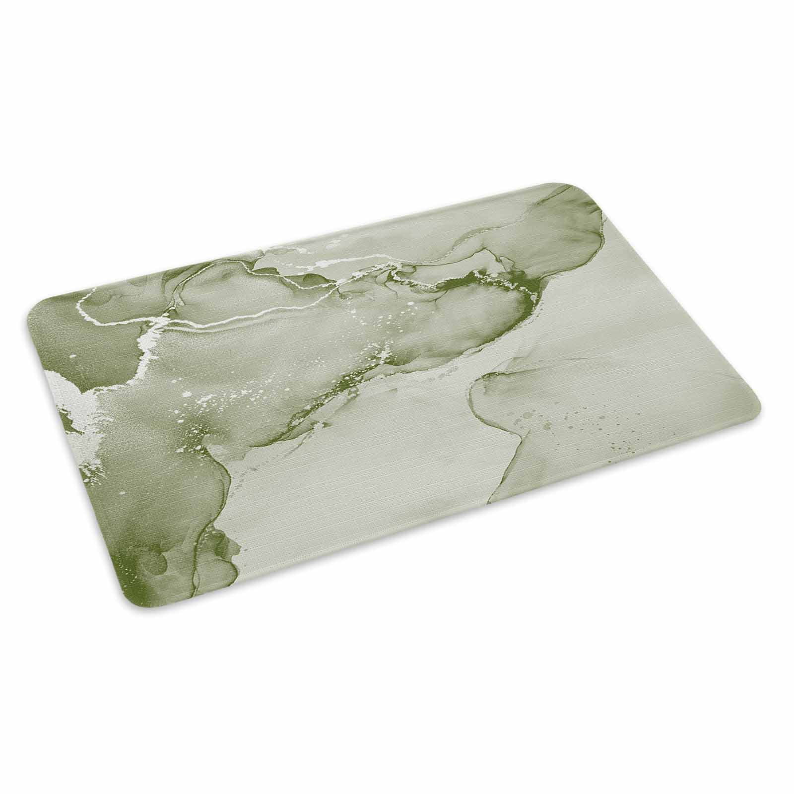 Marble Sage Green Doormat Outdoor Entrance 20"x31.5", Modern Abstract Ink Painting Luxury Absorb Moisture Dirt Door Mats, Non-Slip Rubber Backing Floor Mats Indoor, Low-Profile Front Door Rugs