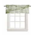 thumbnail image 1 of Marble Sage Green Kitchen Valances for Windows Farmhouse Linen Window Valance Curtain for Living Room Window Treatment Modern Abstract Ink Painting Luxury Valance Rod Pocket Topper, 60 x 18 Inch, 1 of 6
