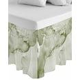 thumbnail image 1 of Marble Sage Green Wrap Around Bed Skirts for California King Bed 18" Drop,Bed Skirt with Adjustable Elastic Belt Dust Ruffle Bed Valance Modern Abstract Ink Painting Luxury Bed Frame Cover, 1 of 7