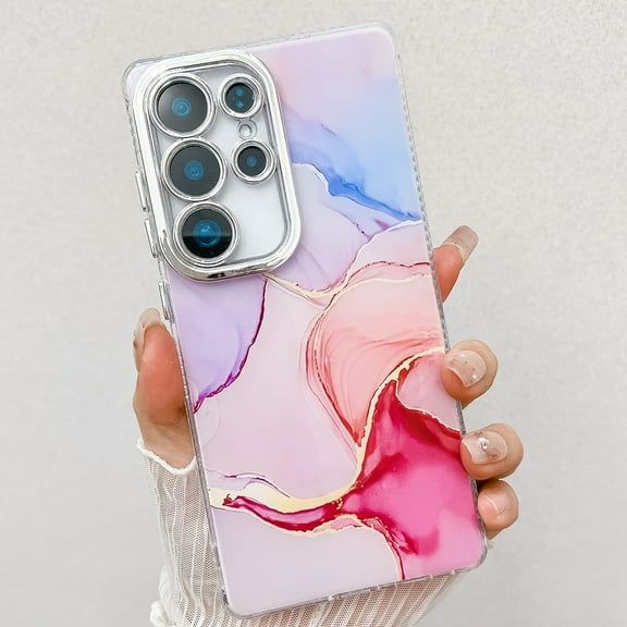 Marble Series Case for Samsung Galaxy S24 Ultra, Stylish Fashionable Slim Fit Soft TPU Shockproof Bumper Rugged Phone Case for Grils Women