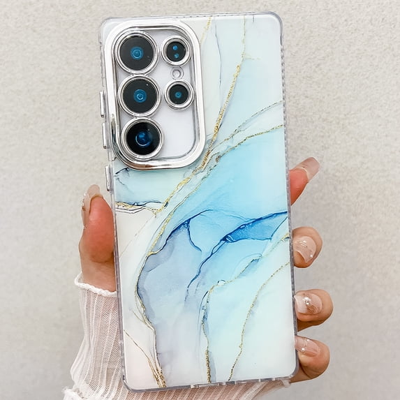 Marble Series Case for Samsung Galaxy S25 Ultra, Stylish Fashionable Slim Fit Soft TPU Shockproof Bumper Rugged Phone Case for Grils Women