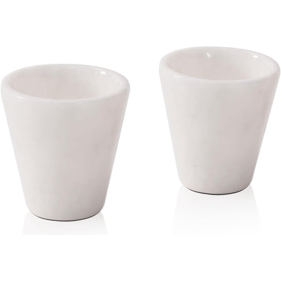 Marble Shot Glasses 2" Inch White Handmade Whiskey Glasses Set of 2 for Tequila, Whiskey, and Cocktail Drinks, Elegant Drinking Cups & Glasses For Home Bar