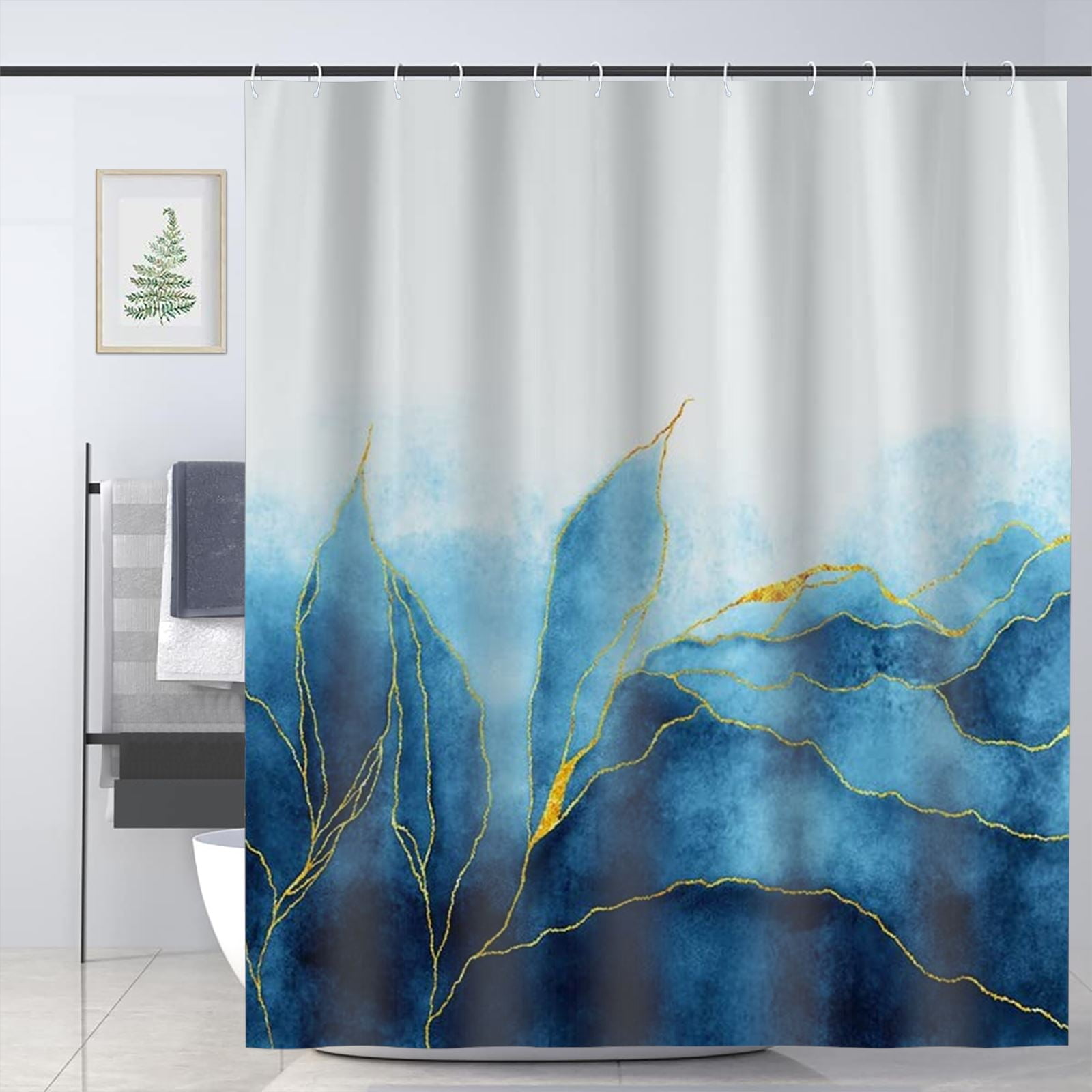 Marble Shower Curtain Abstract Bath Curtain for Bathroom Bathtub Home ...
