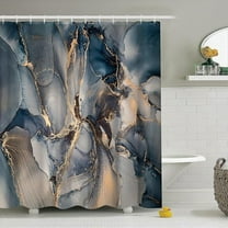 Marble Shower Curtain, Dark Grey Fabric Shower Curtains For Bathroom Room Divider Abstract Modern Marble Printed Waterproof Shower Curtain Set With Hooks 48"W x 72"L