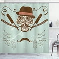 thumbnail image 1 of Marble Shower Curtain Onyx Stone Surface Pattern Banded Variety Differing Lines Image Print Cloth Fabric Bathroom Decor Set with Hooks 69" W x 75" L Sand Brown Cinnamon, 1 of 1