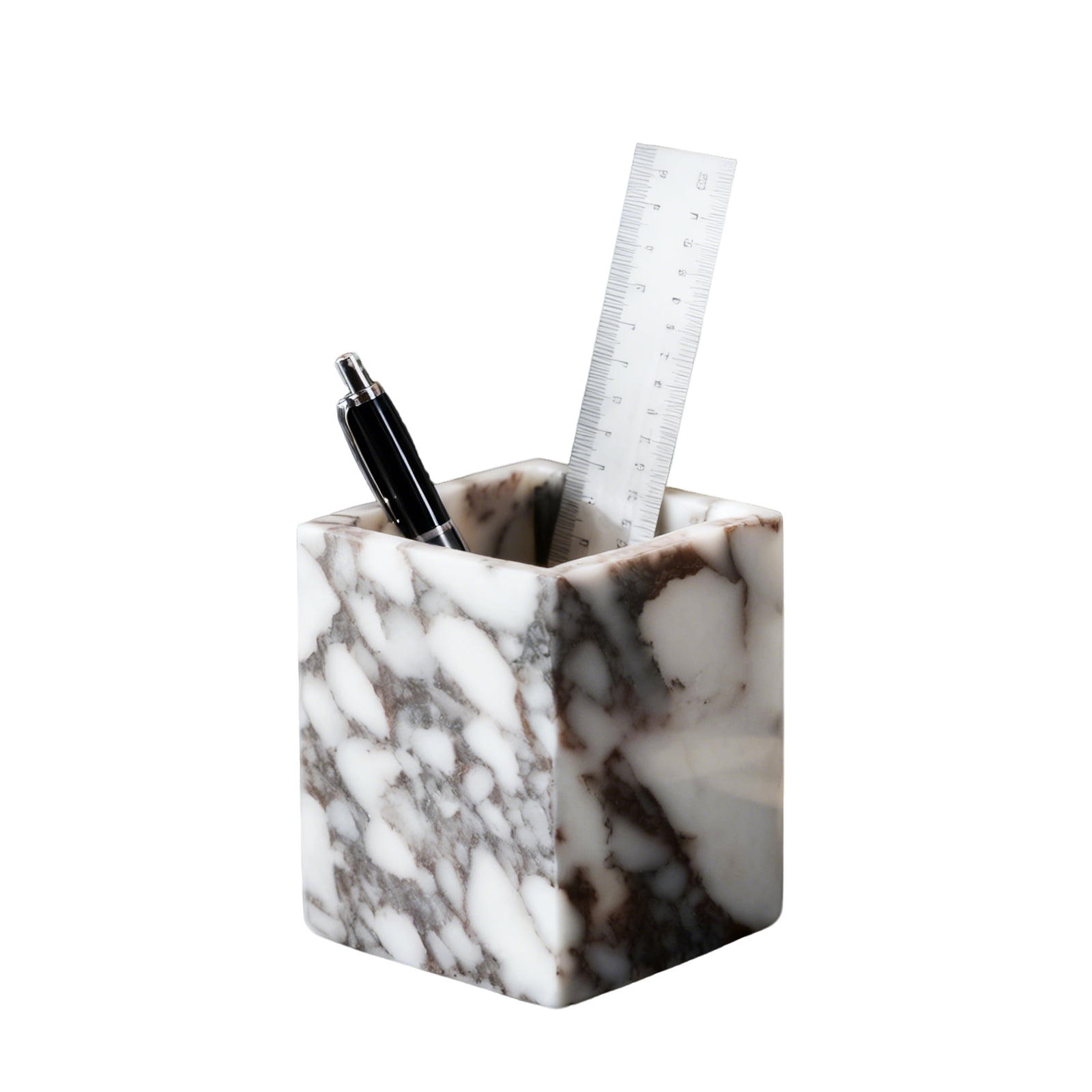 Marble Single-Tier Organizer Holder Multipurpose Desktop Storage for Office Pencil Box, Kitchen Utensils, Makeup Brushes & Bathroom Essentials