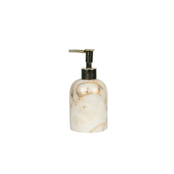 Marble Soap Dispenser 9x12 cm, Gold Pump Refillable Bathroom Accessory