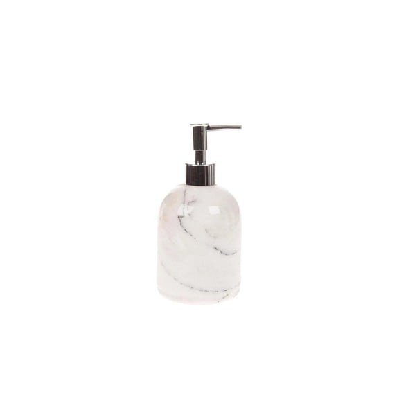 Marble Soap Dispenser 9x12 cm, Silver Pump Refillable Bathroom Accessory