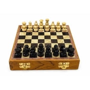 Marble Square Chess Board Box Set with Chessmen | Premium Marble Stone Chess Game Set | Decorative Strategy Board Game for Home, Office, Travel & Gift Purpose 20 cm| New Internal Concept