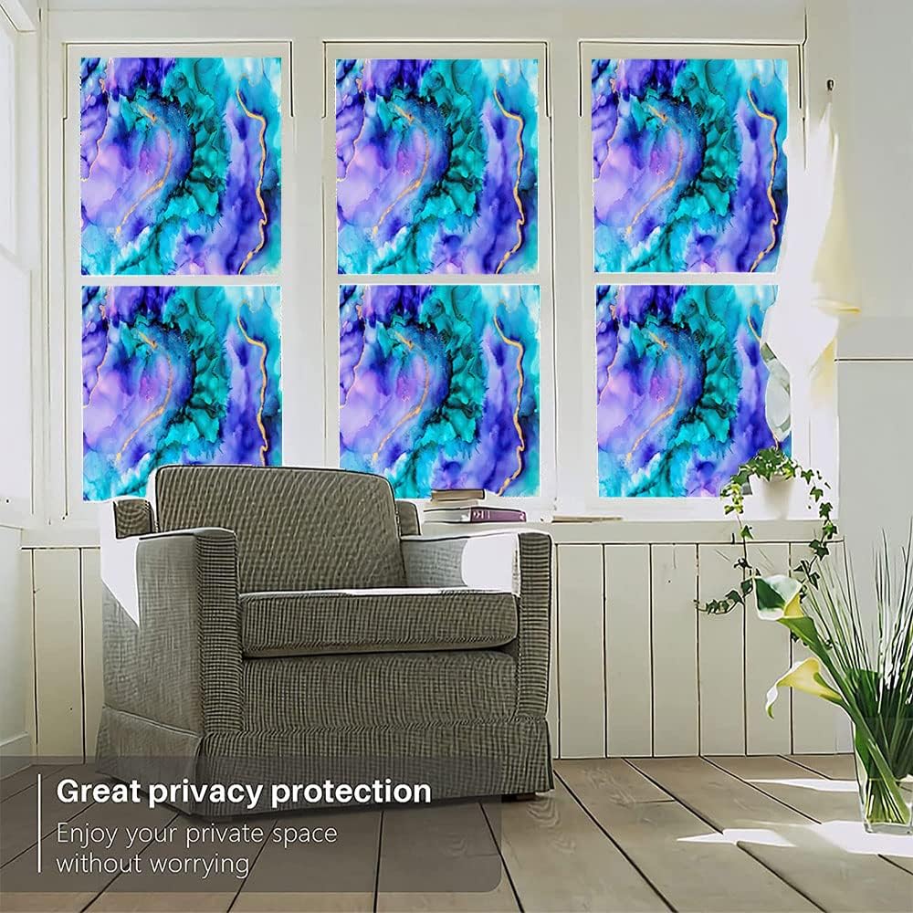 Marble Static Window Film, Abstract Art Painting Marble Texture, Glass
