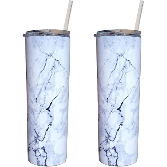 Marble Stellar 20 oz. Skinny Steel (2 Pack) Double Wall Stainless Tumbler