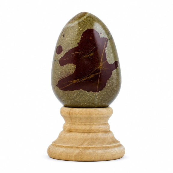 Marble Stone Egg with Wooden Stand