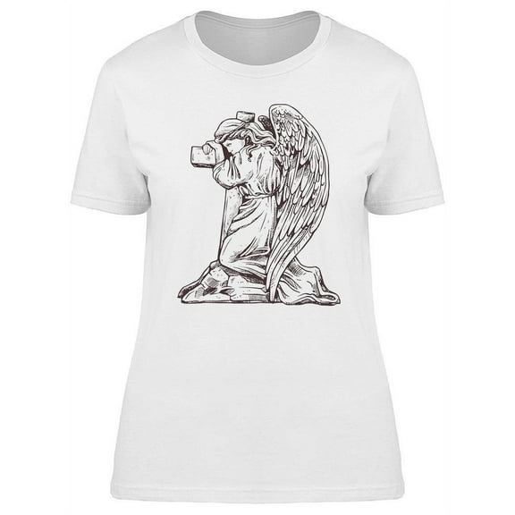 Marble Stone Sad Angel  T-Shirt Women -Image by Shutterstock, Female Small