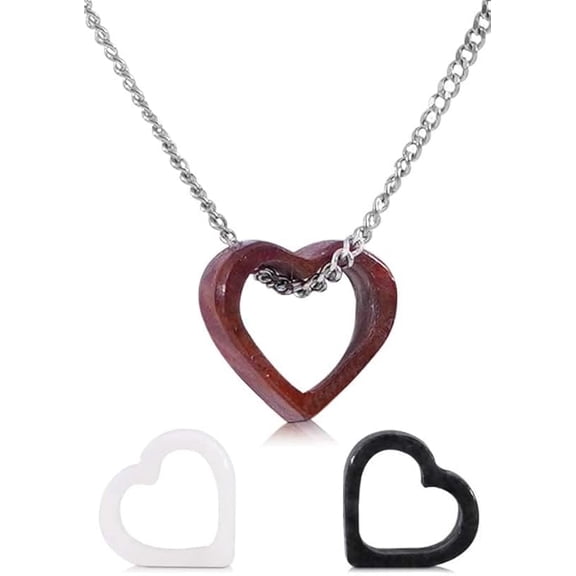 Marble Stories changeable heart locket chain