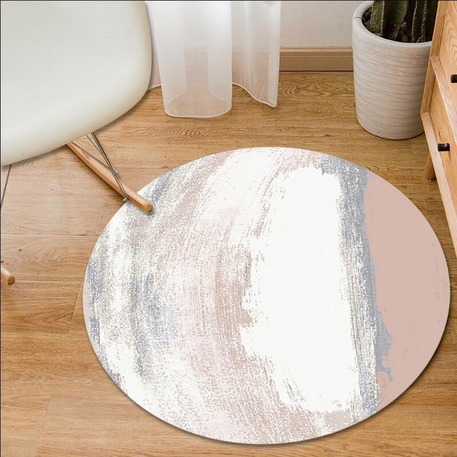 Marble Stripe Print Round Carpet Living Room Bedroom Carpet Simple ...