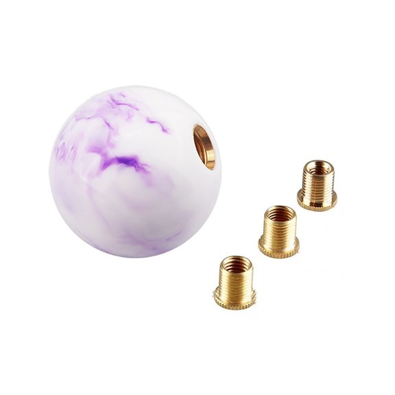 Marble Style Gear Car Shifter Handle Round Ball, Shift Knob 5 6 Speed with Metal Adapters Universal
