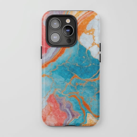 Marble Swirl For All iPhone Series Tough Phone Case Abstract Colorful