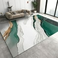 thumbnail image 1 of Marble Swirl Rug Modern Abstract Grey Gold Emerald Green Area Rugs 4' x 8' for Living Room Bedroom Rug, Soft Carpet Under Dining Table Lux Aesthetic Home Office Carpets, 1 of 6