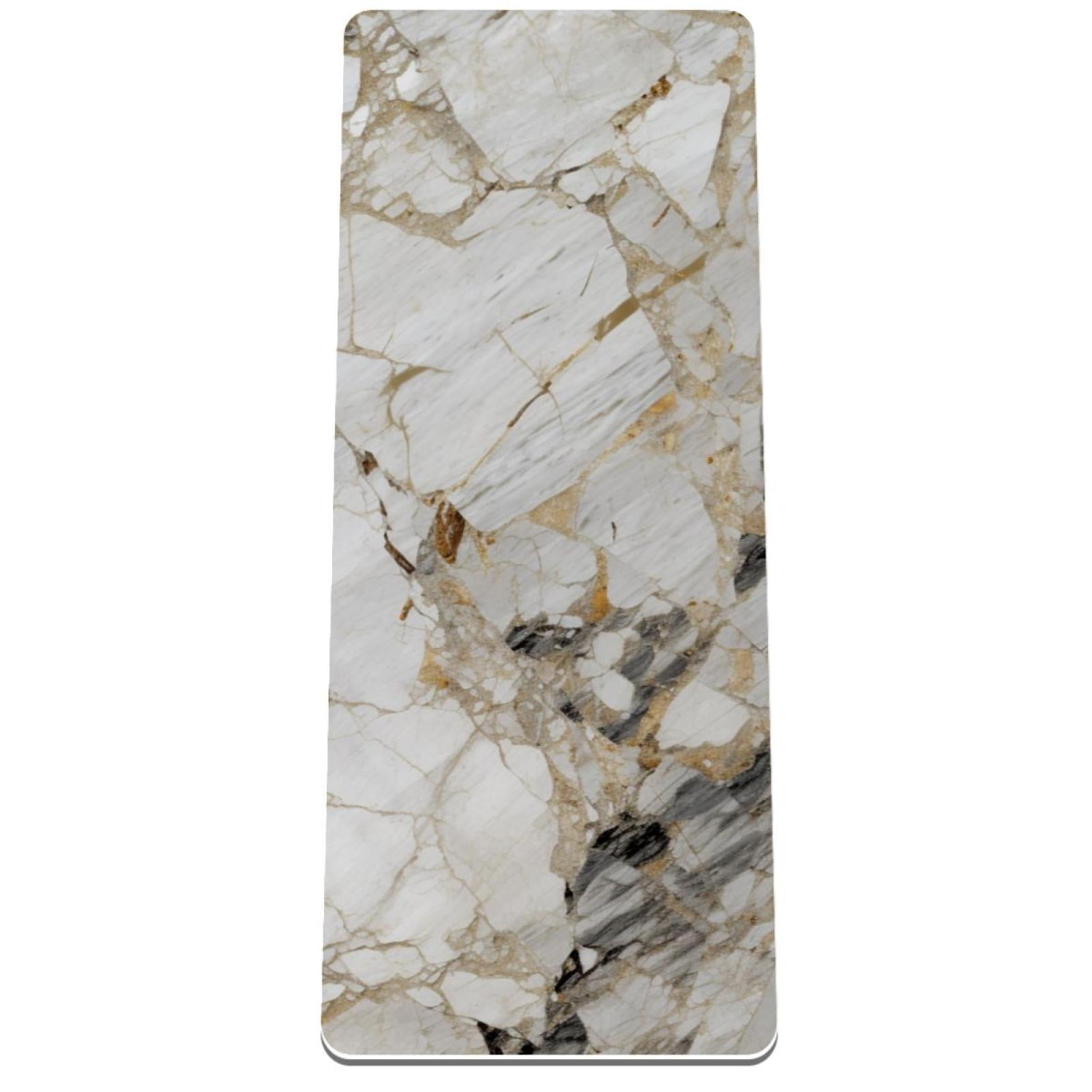 Marble TPE Yoga Mat 32x72 in 80x183 cmx0.8 cm Non Slip Workout Mat for Exercise Pilates and Fitness with Eco Friendly Material Extra Large Thick