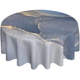 thumbnail image 1 of Marble Tablecloth 60 Inch Round Blue Gold Table Cloths Waterproof Rustic with Wrinkle Resistant for Party Picnic Home Dinning Decor, 1 of 6